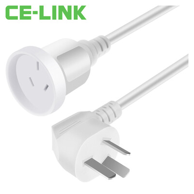 

CE-LINK 2649 3 штекер 10A удлинитель питания 1 метр GB 3x1.5 квадратный медный сердечник большой мощности с тремя разъемами мужской передачи женский разъем для подключения к компьютеру штекерный кабель локоть белый