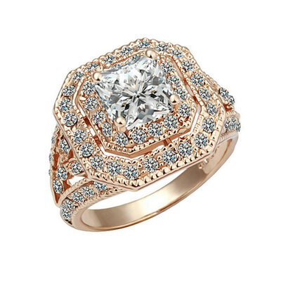 

Yoursfs® 18K Rose Gold Plated 15ct Simulated Ruby Ring Use Austrian Crystal Fashion Jewelry