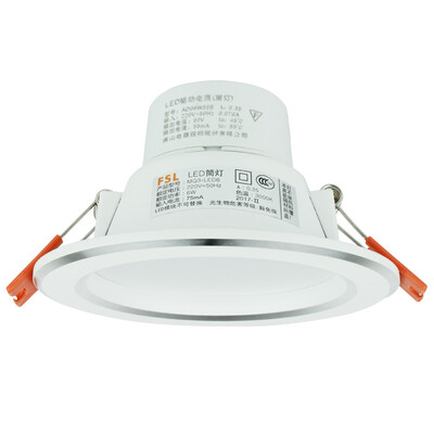 

Foshan Lighting (FSL) Светодиодный светильник с противотуманными фарами Светильник для говядины из крупного рогатого скота 6W3-дюймовый димминг сменяет белый серебряный край