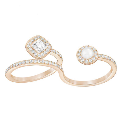 

SWAROVSKI Swarovski Angelic Pearl Rose Gold Rose Double Ring 55 # 5289520