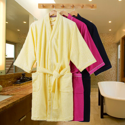 

100 Cotton Bathrobes V-Neck 100 cotton Terry Women bath robes Solid full sleeve Female Lady sleepwear quick dry spa robe