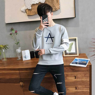 

Law Long Sleeve Sweater Men's Fashion Simple Style Sleeve Shirt A102-DJ685 Gray