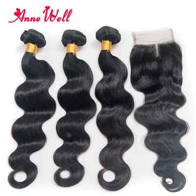

Mongolian Virgin Hair Body Wave With Closure Unprocessed Human Hair Extensions 3 Bundles With Lace Closure Free Middle 3 Part