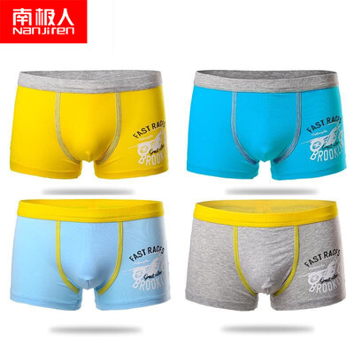 

Antarctic Nanjiren children&39s cotton underwear boys&girls triangle angle 4 loaded in the big child baby underwear boy solid color printing section 130