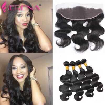 

Peruvian Virgin Hair With Lace Frontal Closure 13X4 Body Wave Full Frontal With 3 Bundles Unprocessed Virgin Human hair