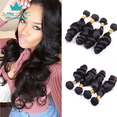 

Peruvian Hair Weave Bundles Loose Wave 4 Bundles 9A Unprocessed Virgin Hair Peruvian Loose Wave 100% Virgin Human Hair Weave