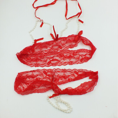 

D Белое сексуальное женское бельё Сексуальное женское бельё Бисероплетение Белье Униформа стринги Open Crotch G-string открытый бюстгальтер