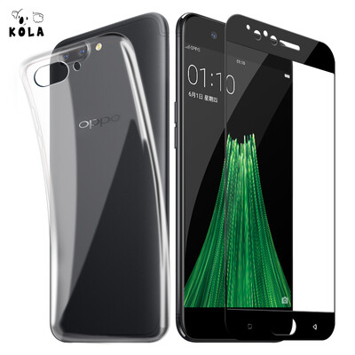 

[Комплект раковины] KOLA OPPO R11 прозрачный чехол для мобильного телефона защитная крышка полноэкранное покрытие защитной пленки для мобильного телефона для OPPOR11 черный