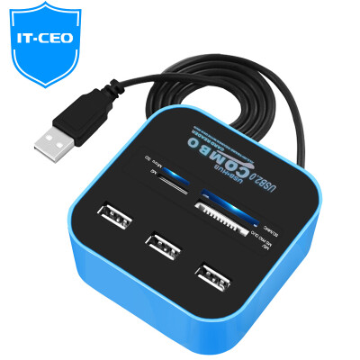

IT-CEO расширение USB2.0 3 Три тащили USB HUB хаб сплиттер SD / TF / M2 / MS читатель четыре белый W520