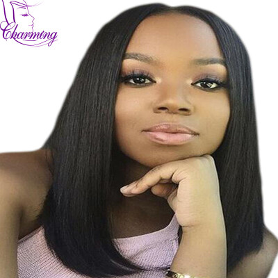 

Middle Part Gulueless Full Lace Bob Wigs Unprocessed Virgin Peruvian Short Human Hair Wigs Silky Straight Bob Full Lace Wigs