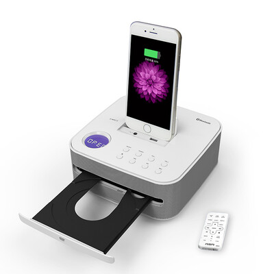 

RSR DD515 яблоко колонки можно вставить U диск / CD / комбинированный DVD Desktop Mini Bluetooth стерео будильник раннего детства iphone7 / 6plus / 5s Speaker Black