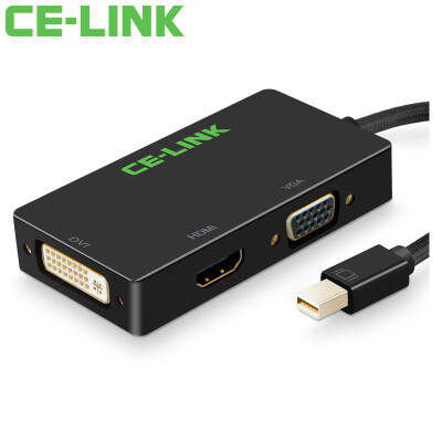 

CE-LINK Mini DP очередь VGA / HDMI / DVI конвертер 4K Mini тройной адаптер Mini DisplayPort интерфейсы молнии черный A1513 Macbook