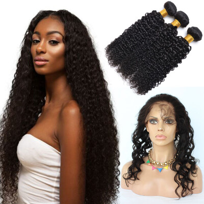 

Brazilian Virgin Hair Curly 360 Lace Frontal Closure Human Hair curly Pre Plucked 360Lace Frontal Natural curly Color
