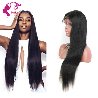 

8A Full Lace Wigs Straight With Adjustable Straps Peruvian Virgin Human Hair Natural Color All Handmade Human Hai