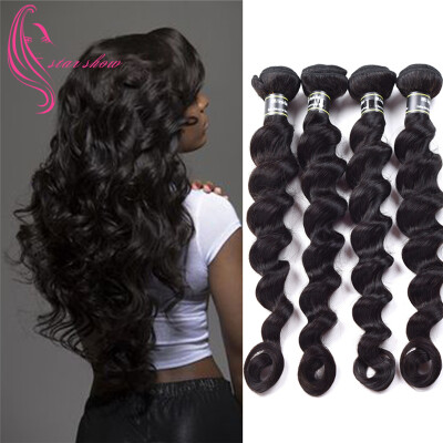 

7A Loose Wave Human Hair Mongolian Virgin Hair 4 Bundles Loose Wave Hair Beautiful Bundle Deals Tangle Free Cheap Price