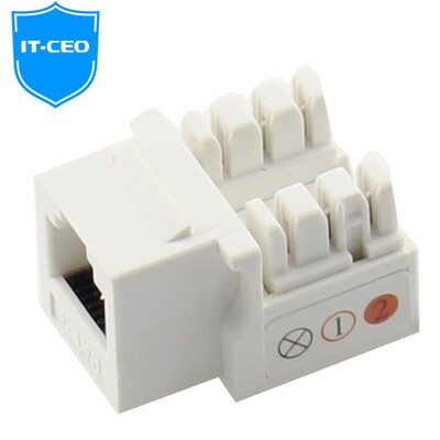 

IT-CEO Y2RJ11 three types of telephone module engineering grade gold-plated voice module RJ11 three types of telephone line module weak three types of modules four core with dust cover white