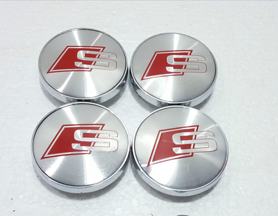 

4pcs x 68 мм Audi S Line центр колеса шапки сплава Sline эмблема A3/A4/A5/A6/RS3/RS4
