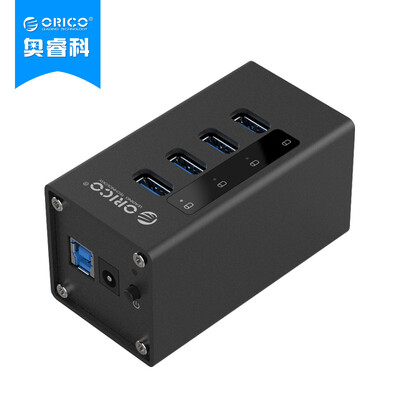 

ORICO A3H4 aluminum high speed 4 USB30 expansion hub a drag four HUB splitter with power black