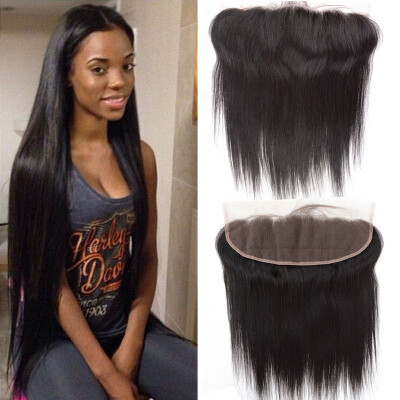 

Iueenly Lace Frontal Closure Straight Hair With Baby Hair 100 Peruvian Remy Hair 13x4 Bleached Knots Free Part