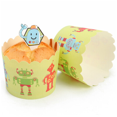 

【Jingdong Supermarket】 Cook Kitchen CHEF MADE Cake Paper Cup Theme High Temperature Paper Cup Combo Card Green 25 Pack WK9281