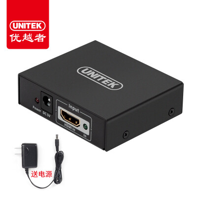 

Улучшенный человек (UNITEK) Y-5183 HDMI диспенсер делят на 2 1 видео 4k одна точка два разделения экрана ТВ видео высокой четкости разделения экрана подключен к компьютеру проса черного ящика