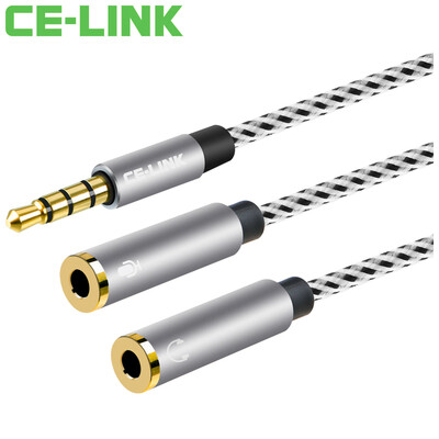 

CE-LINK 2435 One minute headphone microphone audio cable DC35 with wheat 02 meters headphone extension cord computer headset microphone adapter cable gray