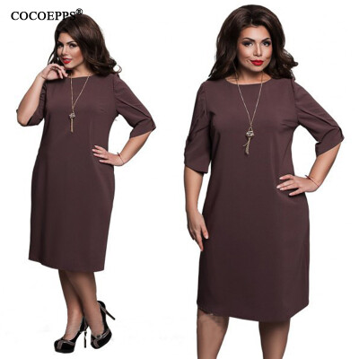 

COCOEPPS fashionable loose women dresses big sizes NEW 2017 plus size women clothing half sleeve vestidos casual o-neck dress