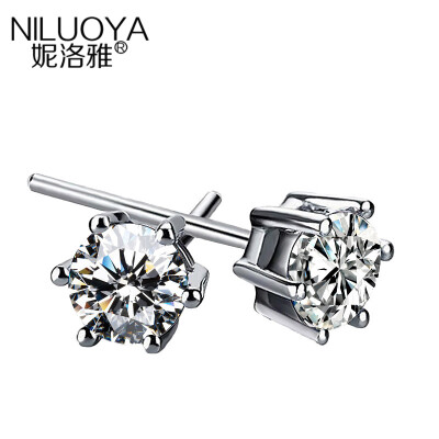 

Nilea high imitation diamond earrings simple classic S925 silver fungus nail a pair of birthday gifts to send his girlfriend