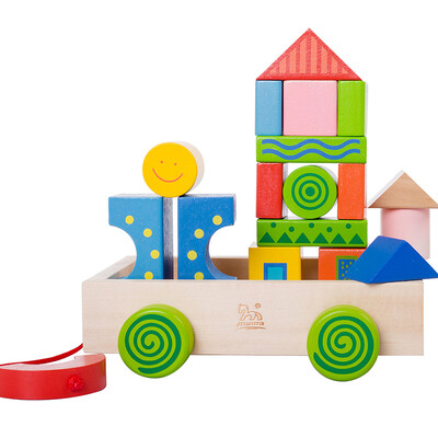 

wooden horse wisdom building blocks fight children children children puzzle fight pull toys color pattern building blocks