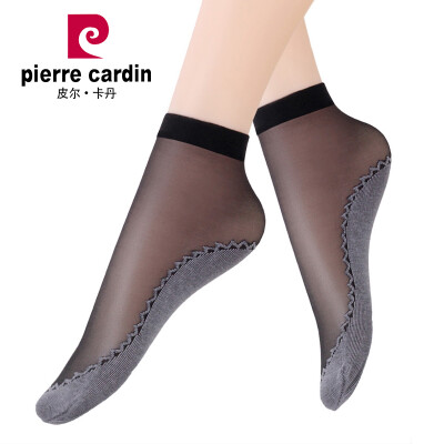 

Pierre Cardin wear socks 6 double-loaded sports cotton velvet anti-hook skirt non-slip breathable invisible thin section short socks stockings black uniform