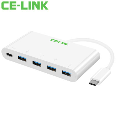 

CE-LINK 1682 Type-C to USB30 4-port hub expander with OTG function USB-C to HUB multi-port transponder with charging white