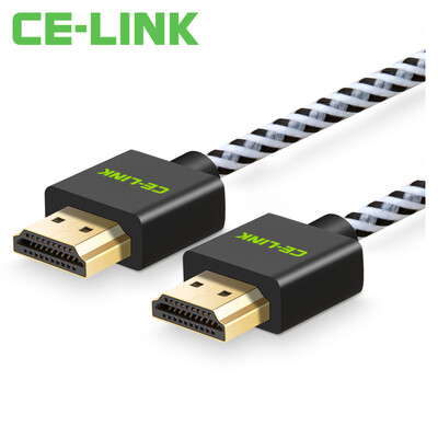

CE-LINK Кабель HDMI 1,5 м цифровая версия с высокой разрешающей способностью 2.0 Кабель HDMI 4K * 2K компьютер Проектор для телевизора 24K позолоченный нейлоновый сетчатый сплав черный A2528