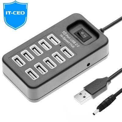 

IT-CEO USB2.0 сплиттер высокоскоростное расширение перетаскивания более 10 интерфейсов конвертер ноутбук настольный компьютер 10-портовый концентратор HUB черный W1HUB-10U2A