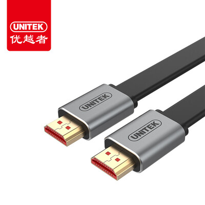 

UNITEK hdmi line 2 m 4K digital video conversion cable computer TV projector display cable 20 HD interface line aluminum alloy flat wire Y-C1016BBK