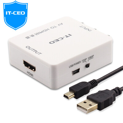 

IT-CEO Y3AV-1 AV to HDMI converter 3RCA Lotus head analog signal to digital HD USB powered white