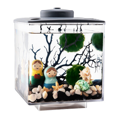 

Ogata natural square bucket fish tank small fish tank fish tank small fish tank mini cylinder acrylic fish tank bucket fish tank ecological fish tank square cylinder with light black