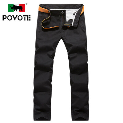 

Bovett rhinoceros (POVOTE) случайные брюки мужские деловые случайные прямые Slim casual брюки молодые сплошные хлопчатобумажные брюки PVHN1609 черный 29