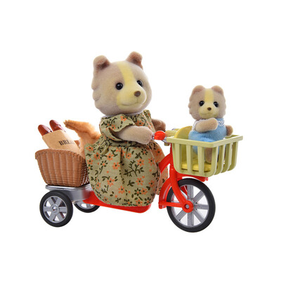 

Sambler family Japanese brand princess toy girl doll house simulation forest family home flocking doll doll - mother&son bike SYFC22368