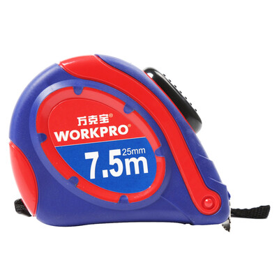 

WACKER WORKPRO W061007N all-inclusive plastic self-locking metric steel tape measure red&blue color steel tape measuring tools 75 25mm