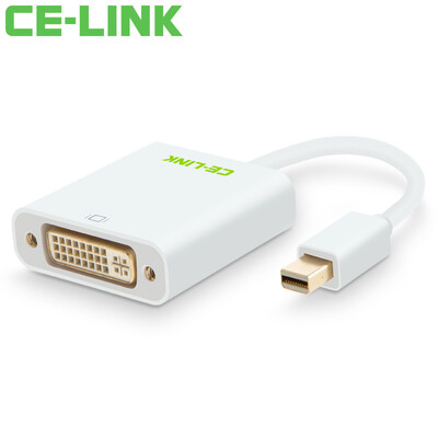 

CE-LINK Mini DP to DVI Converter 1.2 Mini DisplayPort для DVI-адаптера Apple MacBook Lightning TV Projector Белый A1638