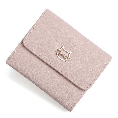 

Woodpecker TUCANO long ladies wallet cow two-layer leather folding dark buckle coin purse wallet WAB1381A-8930 pink