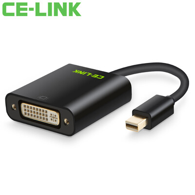 

CE-LINK Mini DP to DVI Converter 1.2 Mini DisplayPort для DVI-адаптера Apple MacBook Lightning TV Projector Black A1593