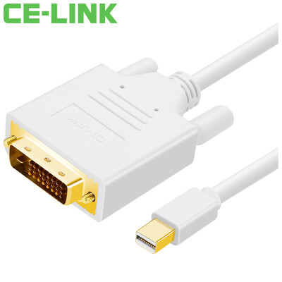 

CE-LINK Mini DP to DVI high-definition line 5 метров mini DP to DVI кабель Macbook, подключенный к телевизору с высоким разрешением, проекторная линия белый 1626