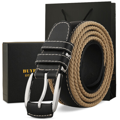 

Bai Ti (BUYBARLY) men canvas fight leather belt ladies casual fashion belt B-FBZK black leather