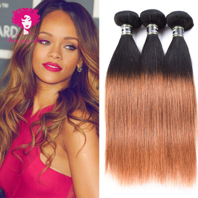 

Amazing Star Malaysian Ombre Straight Hair 3 Bundles Human Hair Extensions Malaysian Straight Hair Can Be Dyed and Bleached T1B/30