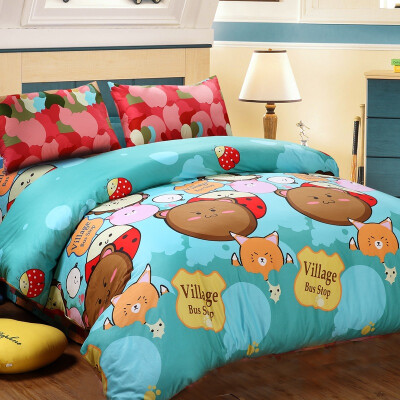 

Ai Wei bedding home textile mats four sets of cotton cartoon bedding kit 12 bed music cool life