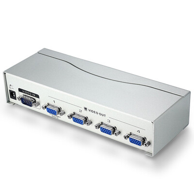 

Шэно (Shengwei) VS-2504 VGA распределитель 4 с оригинальным экраном линии УПЫ видео юга четверти четкость в PC-TV четыре делитель частоты