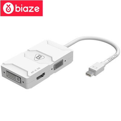 

BIAZE Mini DP to VGA / HDMI / DVI three-in-one converter 4K * 2K Mini Displayport lightning interface adapter ZH8-4K