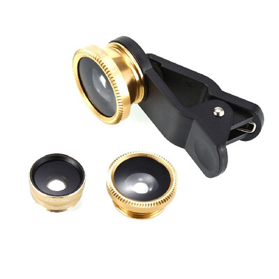 

Wide Angle Macro Camera Lens Fisheye Lens 3 in 1 Mobile Phone Clip Lenses Fish Eye For iphone5s 6s 7 plus xiaomi Huawei Samsung