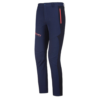 

Discovery outdoor spring and summer couple men casual wear-resistant quick-drying pants stretch breathable climbing pants DAMF81262 possession blue / black M